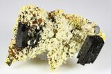 Black Tourmaline (Schorl), Feldspar, Goethite and Aquamarine #177541-2